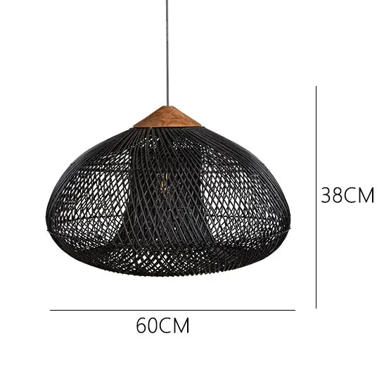 RattaLuxe™ – Lustre Vintage en Rotin Tressé