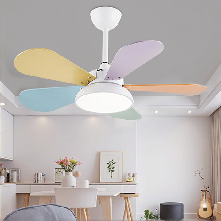 ColoréaLume™ – Ventilateur Plafonnier Pastel et Lumineux