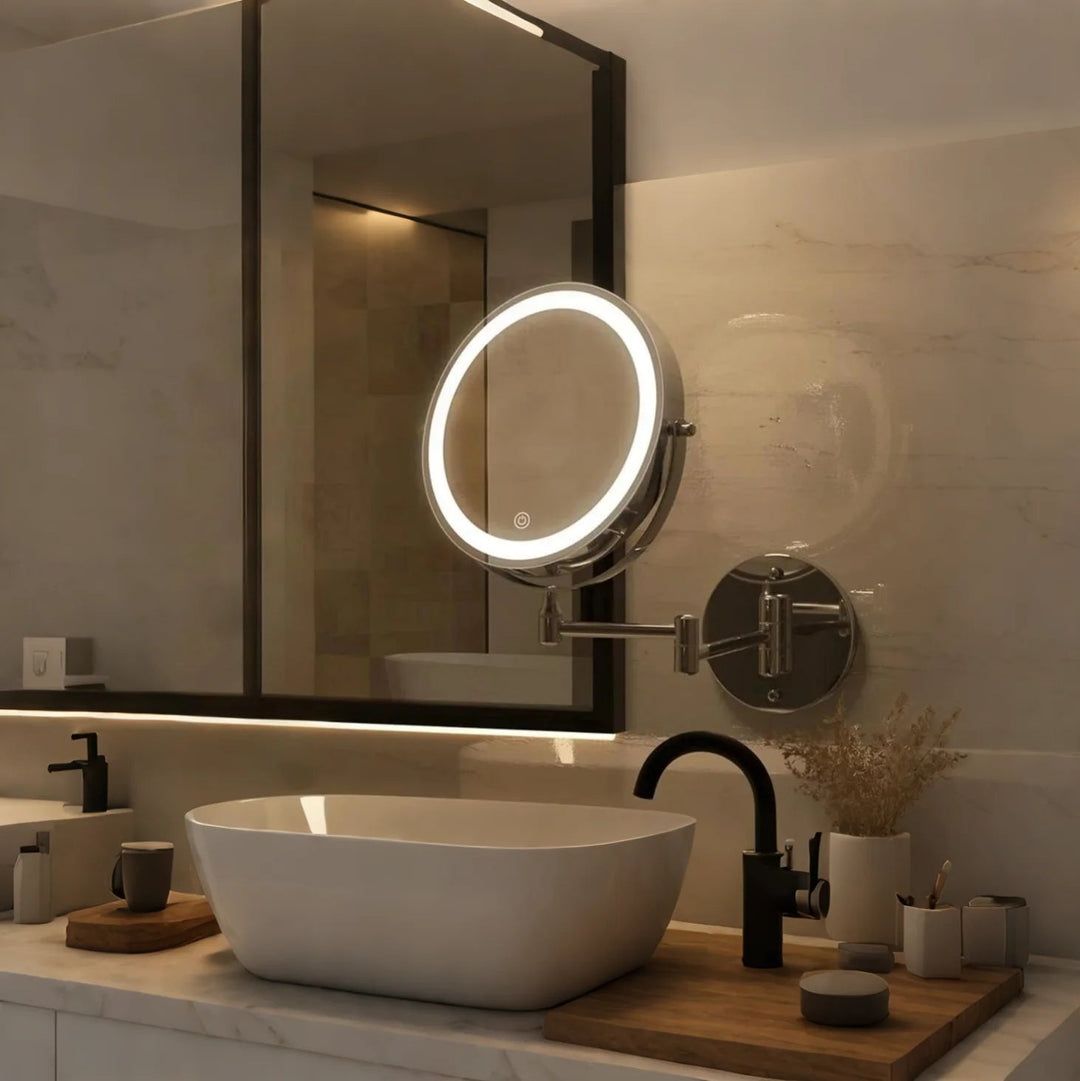 MiroLumi™ – Miroir Mural LED à Trois Tons Réglables
