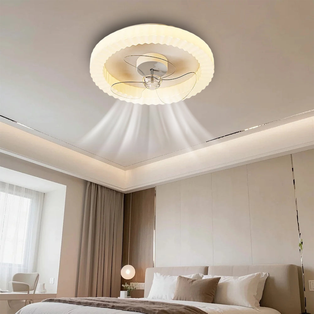 LumiRond™ – Ventilateur Plafonnier LED Blanc Forme Ronde