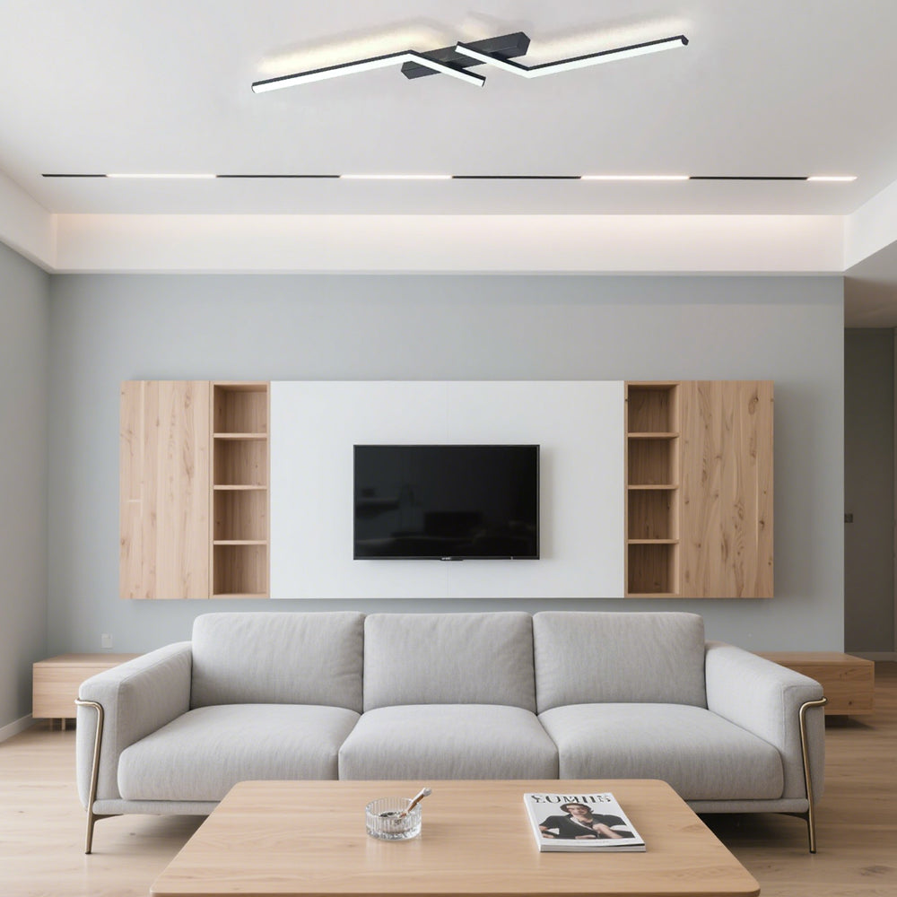 LumiNoir™ – Plafonnier Contemporain en Aluminium Épuré
