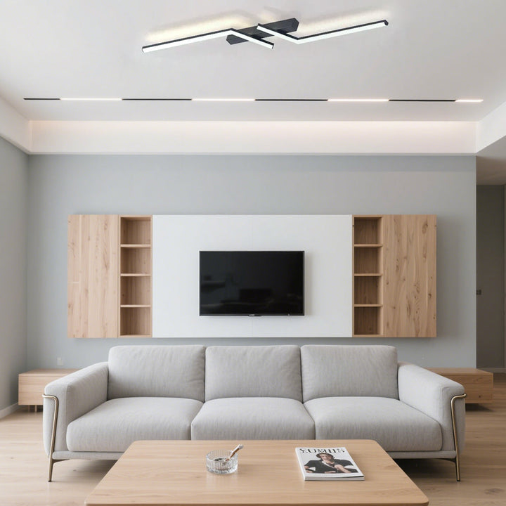 LumiNoir™ – Plafonnier Contemporain en Aluminium Épuré