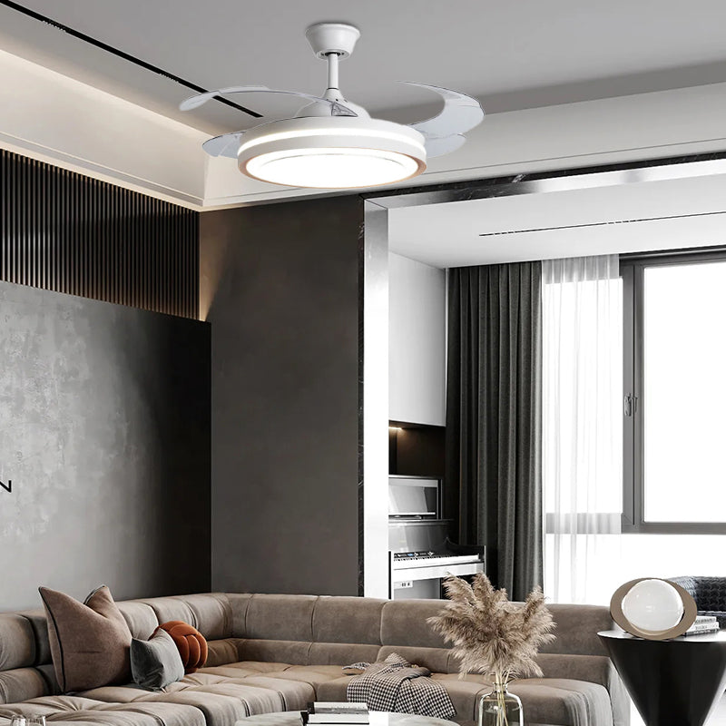 ÉpureTélé™ – Ventilateur Plafond Blanc au Design Minimaliste avec Télécommande
