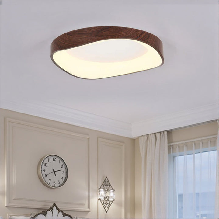 BoisLinéa™ – Plafonnier Design avec Veines de Bois Naturel