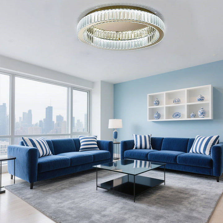 BrillaNova™ – Luminaire Circulaire Moderne aux Éclats de Cristal