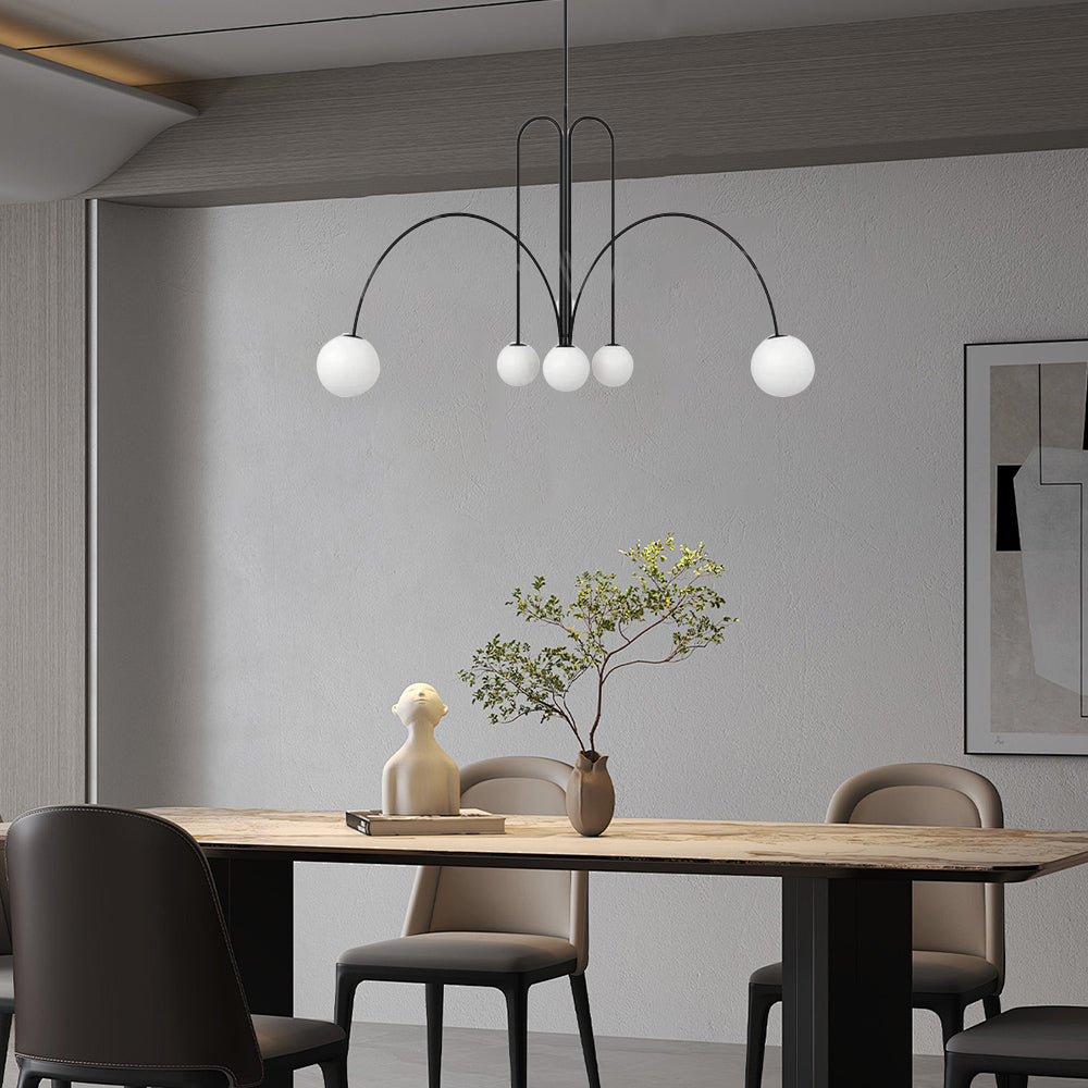 VerreLune™ – Suspension Ronde en Verre Blanc Moderne