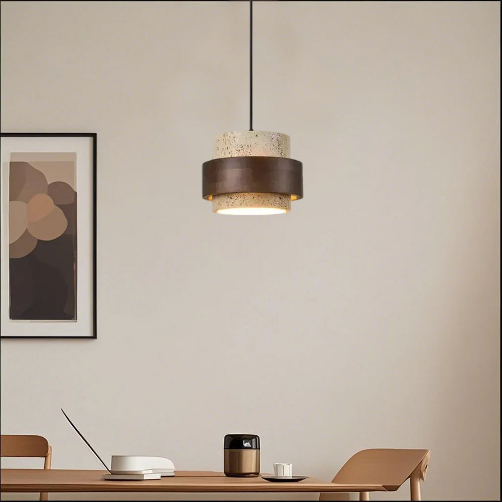 TerraWabi™ – Suspension Vintage en Pierre au Style Épuré