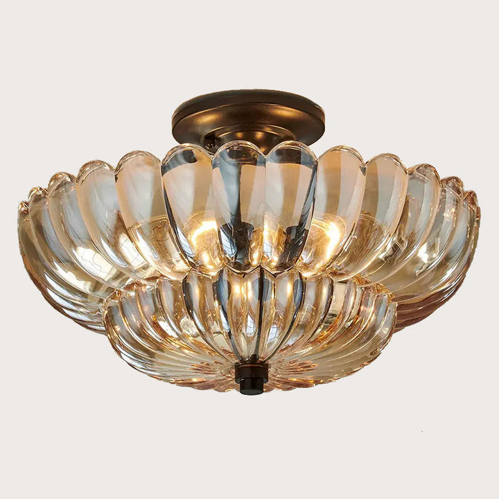 LumiVintage™ – Plafonnier Verre Ambre et Design Fusion