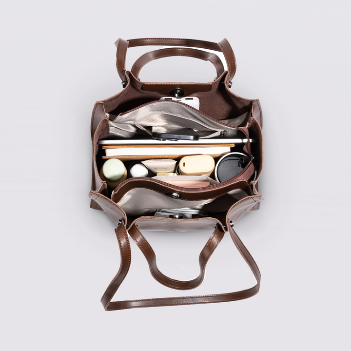 CuirNuit™ – Tote Bag Chic et Polyvalent au Ton Foncé