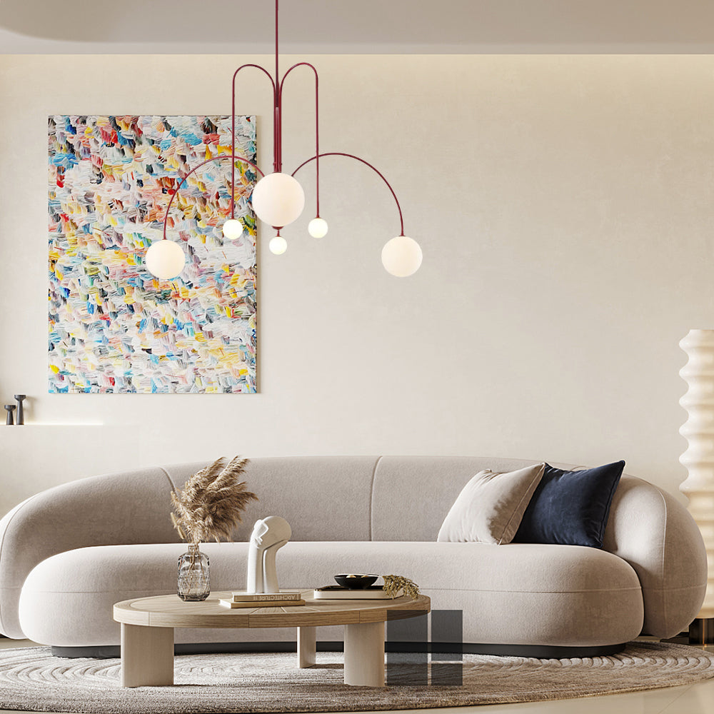 VerreLune™ – Suspension Ronde en Verre Blanc Moderne