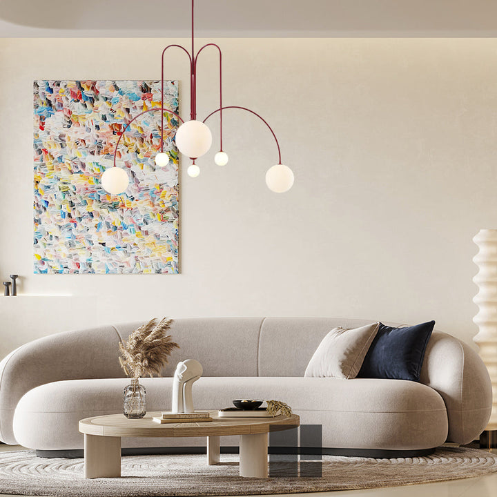 VerreLune™ – Suspension Ronde en Verre Blanc Moderne