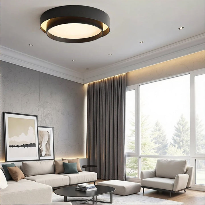 LumiDouble™ – Luminaire Plafond Design avec Deux Cercles