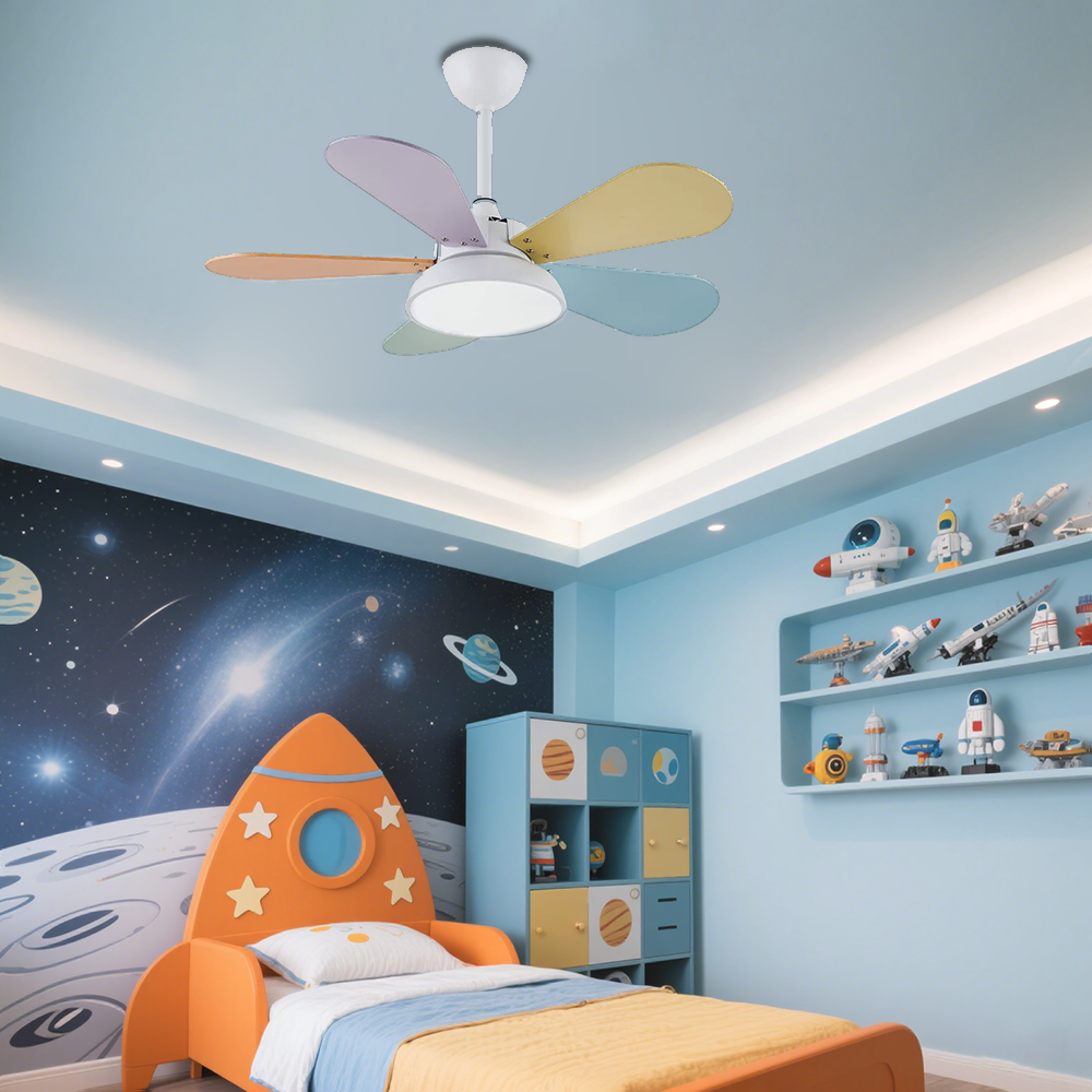 ColoréaLume™ – Ventilateur Plafonnier Pastel et Lumineux