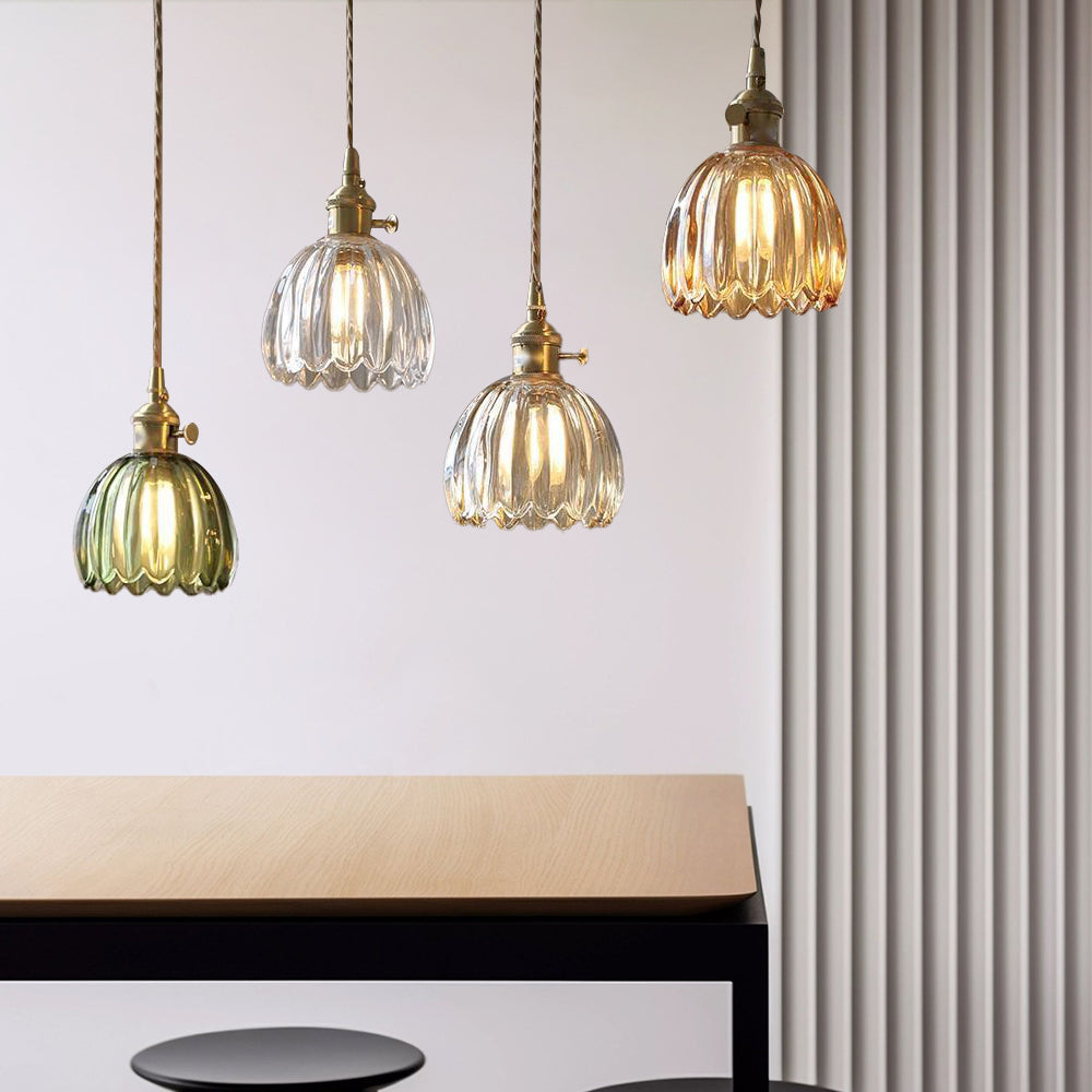 NéoFleur™ – Suspension Verre Style Rétro Moderne