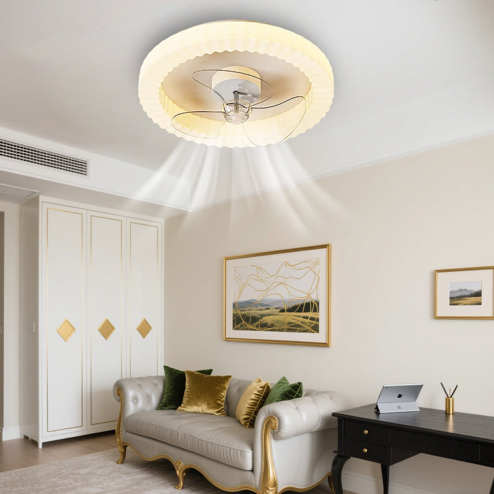 LumiRond™ – Ventilateur Plafonnier LED Blanc Forme Ronde