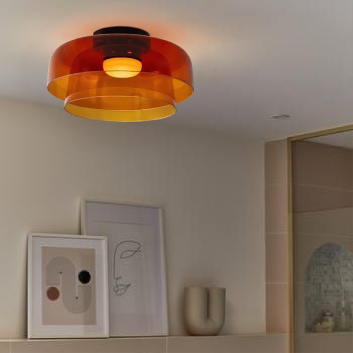 LustreKaléïdo™ – Éclairage de Plafond en Vitrail Créatif