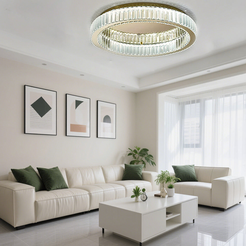 BrillaNova™ – Luminaire Circulaire Moderne aux Éclats de Cristal