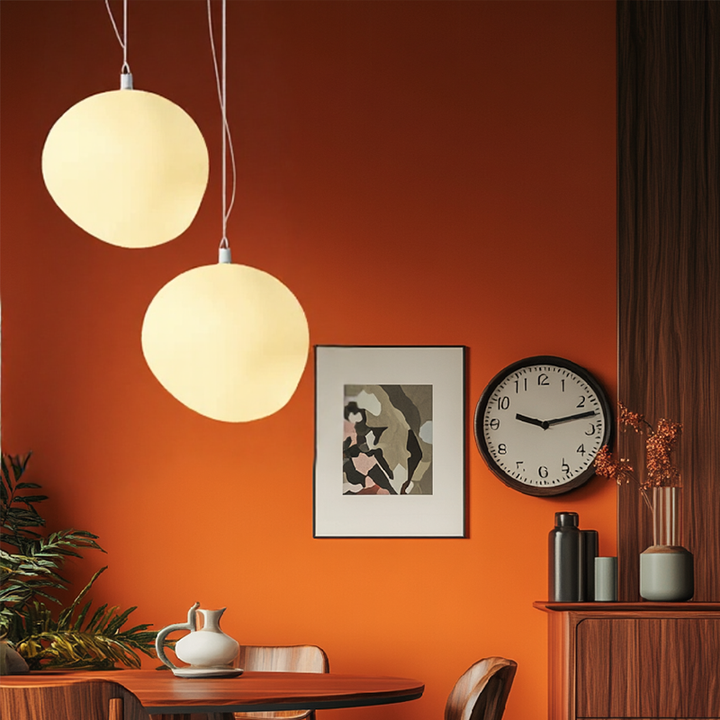 BlancGalet™ – Lampe Suspendue en Pierre Nordique