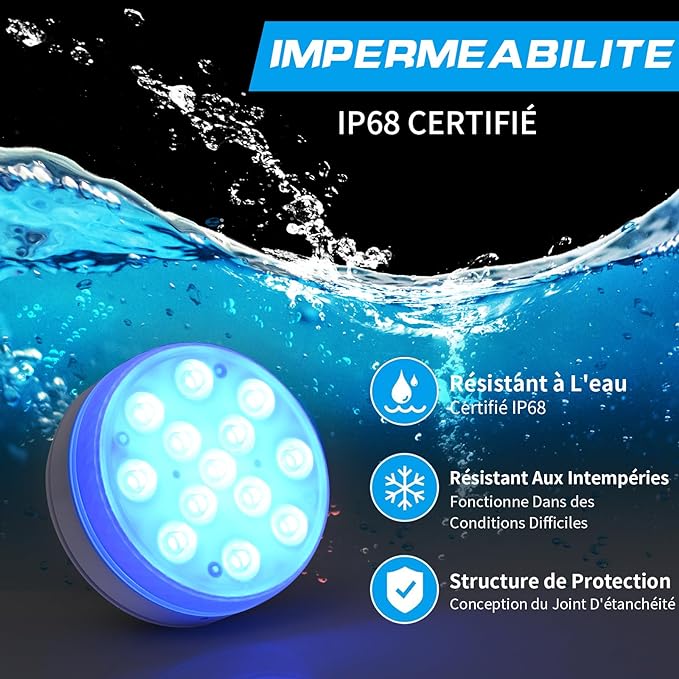UnderGlow™ – Lumière LED Submersible avec Télécommande