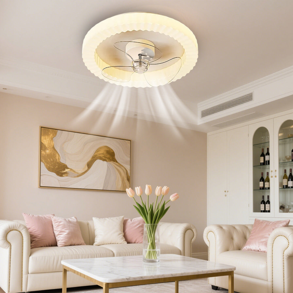 LumiRond™ – Ventilateur Plafonnier LED Blanc Forme Ronde