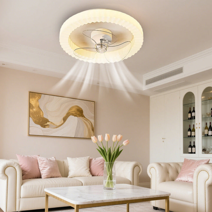 LumiRond™ – Ventilateur Plafonnier LED Blanc Forme Ronde