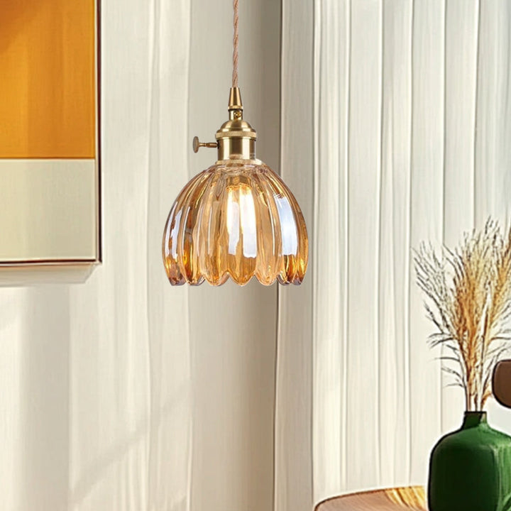 NéoFleur™ – Suspension Verre Style Rétro Moderne