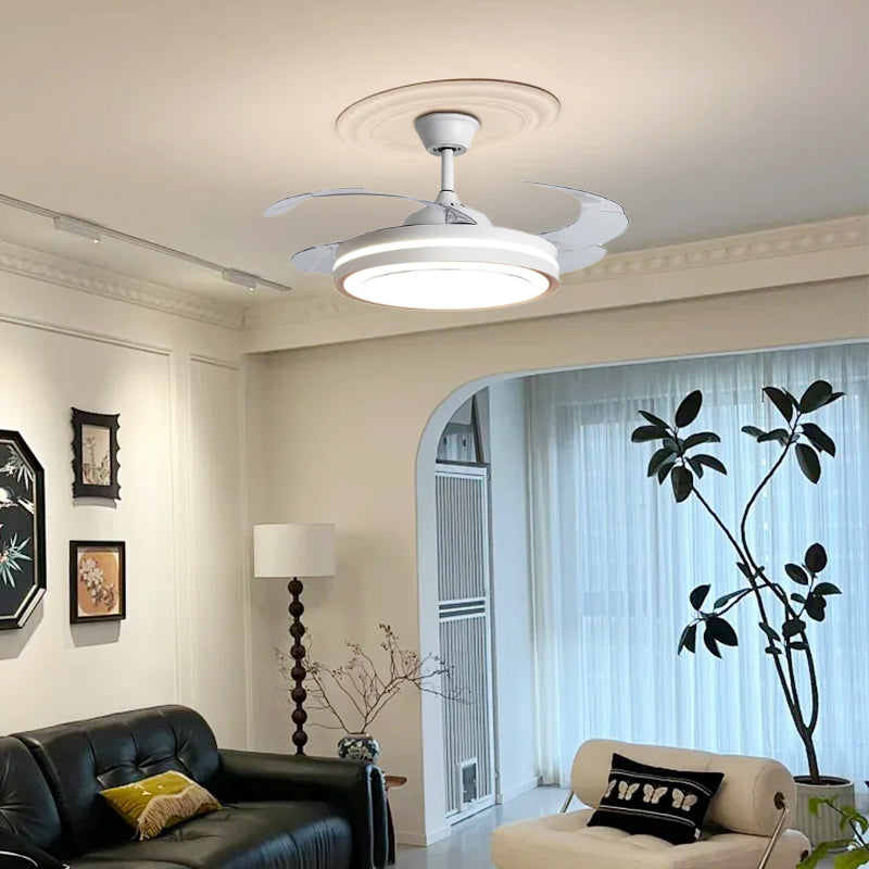 ÉpureTélé™ – Ventilateur Plafond Blanc au Design Minimaliste avec Télécommande
