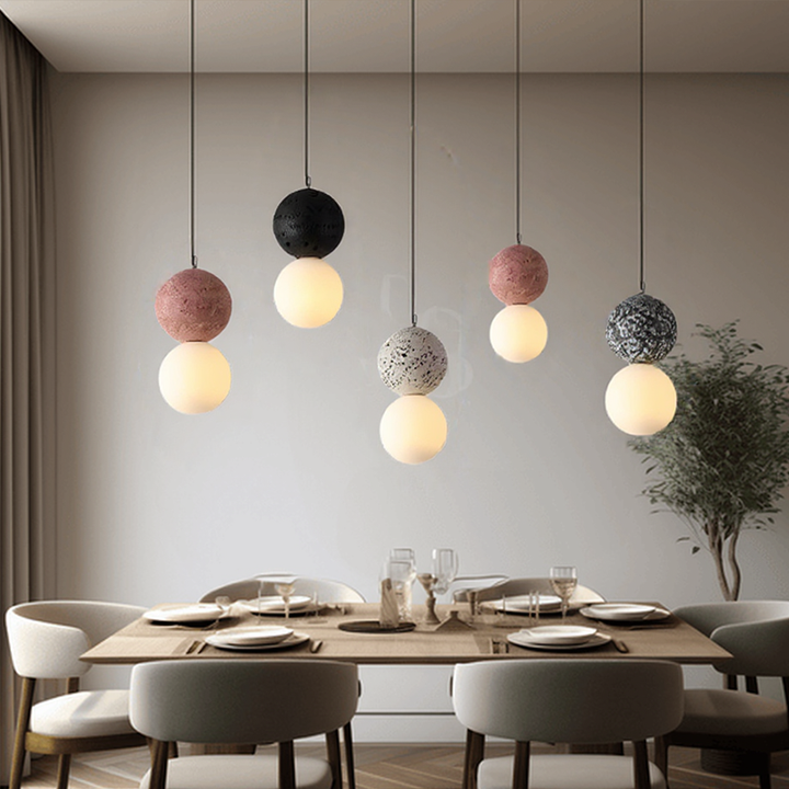 LumiZzo™ – Suspension Épurée avec Finition Terrazzo