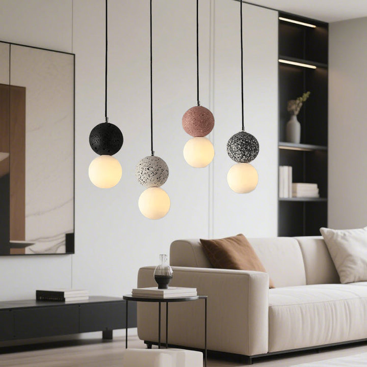 LumiZzo™ – Suspension Épurée avec Finition Terrazzo
