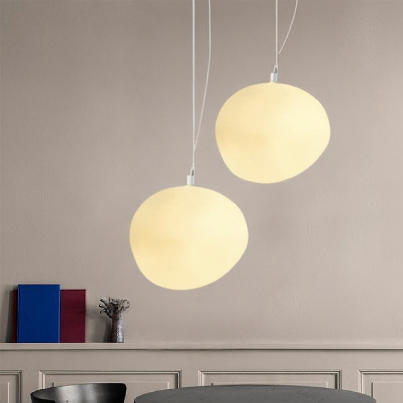 BlancGalet™ – Lampe Suspendue en Pierre Nordique