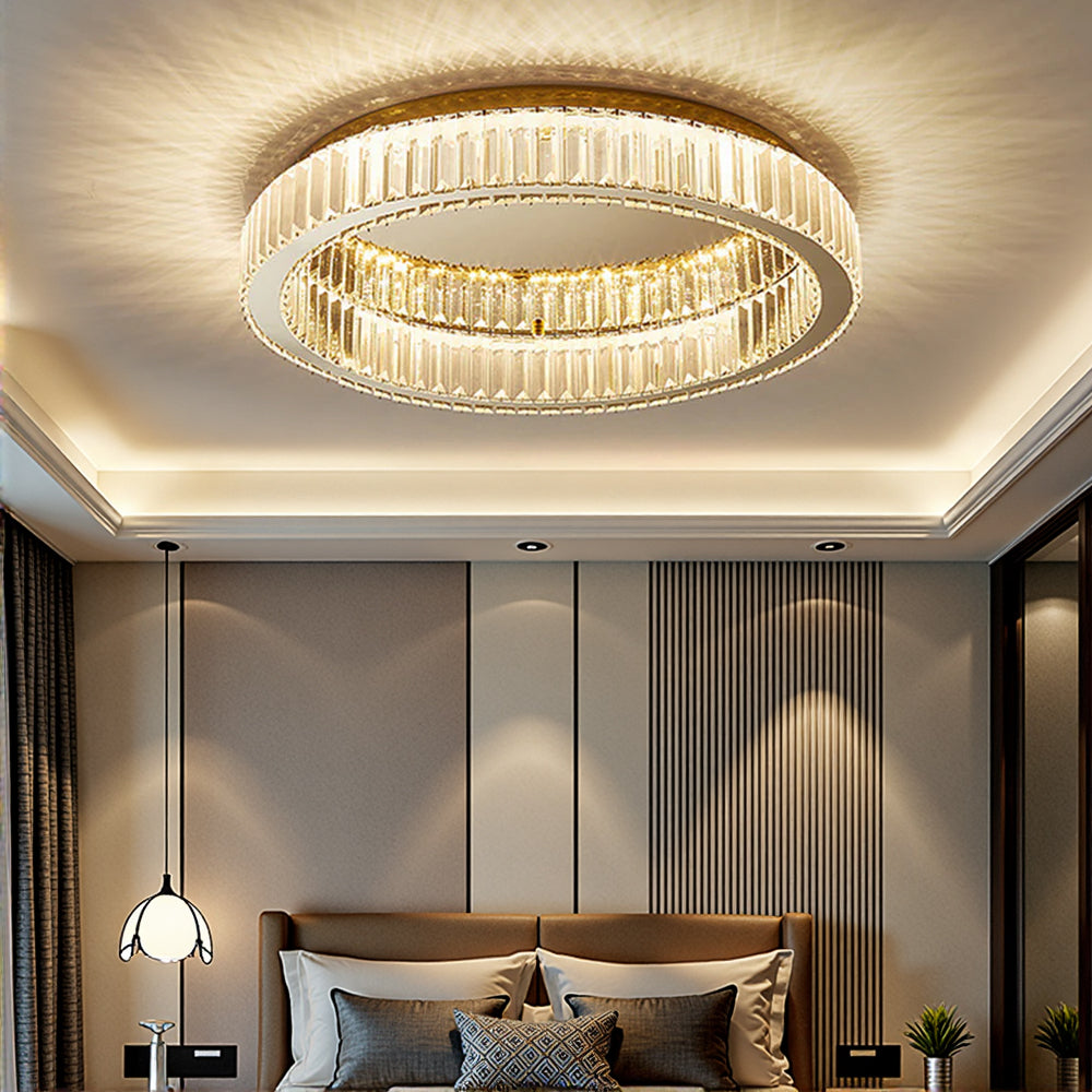 BrillaNova™ – Luminaire Circulaire Moderne aux Éclats de Cristal