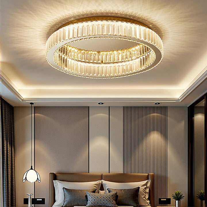 BrillaNova™ – Luminaire Circulaire Moderne aux Éclats de Cristal