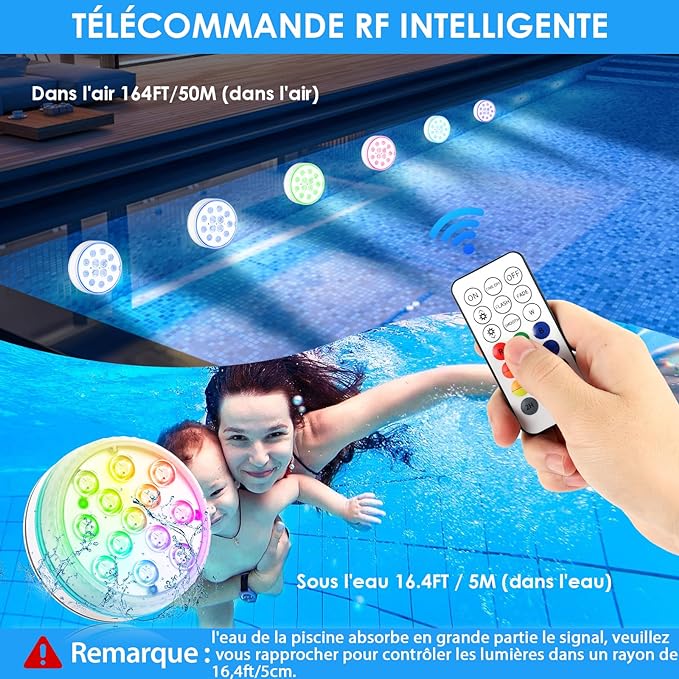 UnderGlow™ – Lumière LED Submersible avec Télécommande
