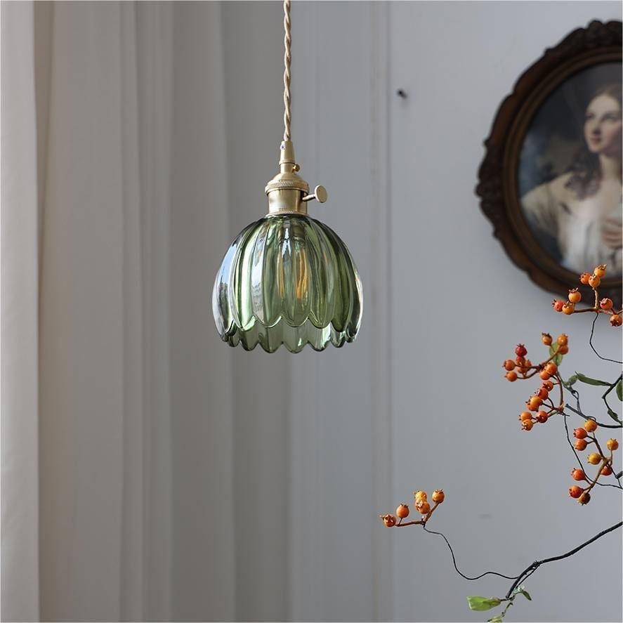 NéoFleur™ – Suspension Verre Style Rétro Moderne