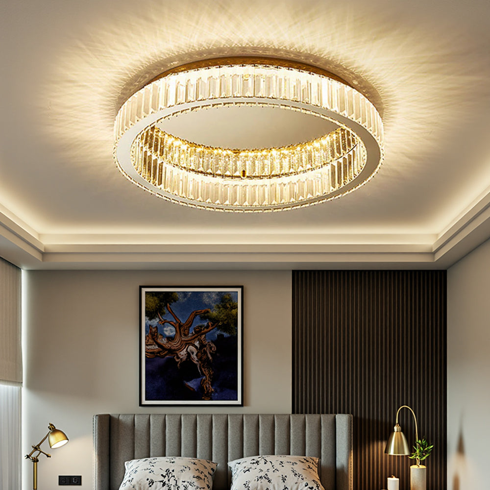 BrillaNova™ – Luminaire Circulaire Moderne aux Éclats de Cristal