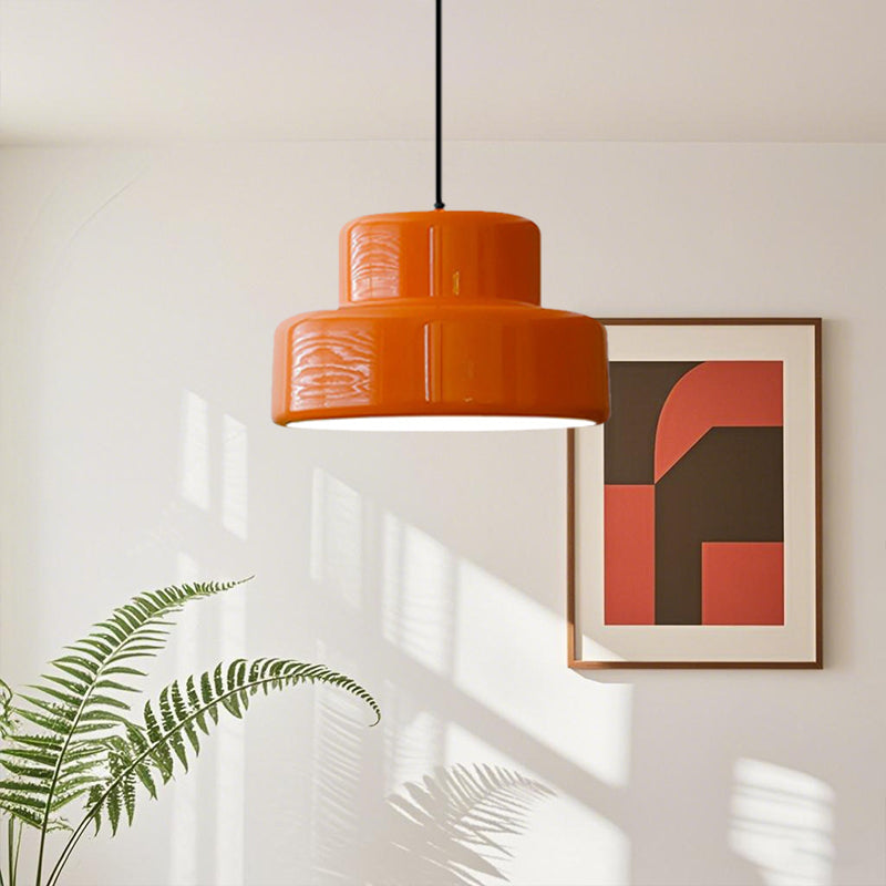 VintéaForm™ – Suspension Design Orange au Look Bauhaus Revisité