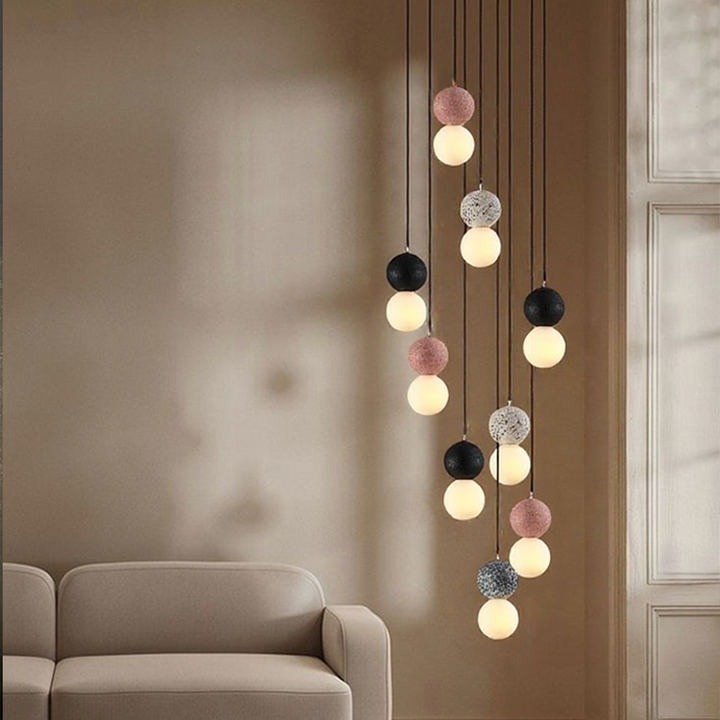 LumiZzo™ – Suspension Épurée avec Finition Terrazzo