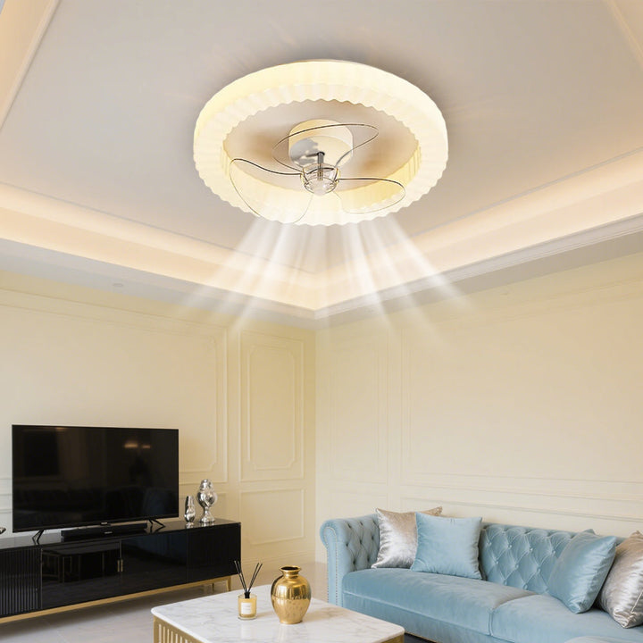 LumiRond™ – Ventilateur Plafonnier LED Blanc Forme Ronde