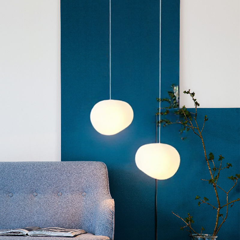 BlancGalet™ – Lampe Suspendue en Pierre Nordique