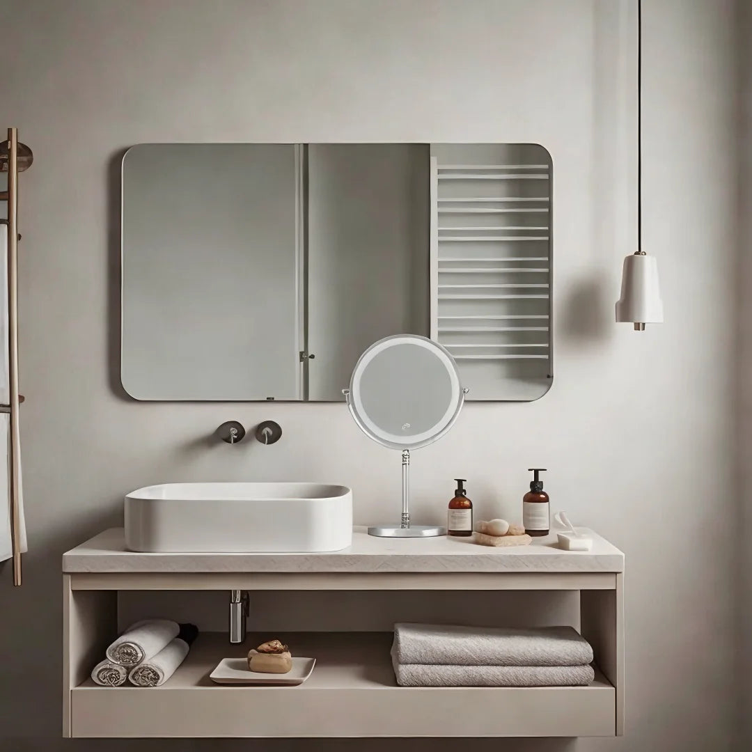 MiroLumi™ – Miroir Mural LED à Trois Tons Réglables