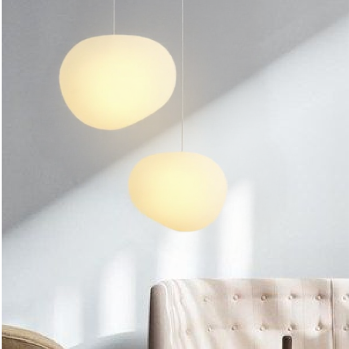 BlancGalet™ – Lampe Suspendue en Pierre Nordique