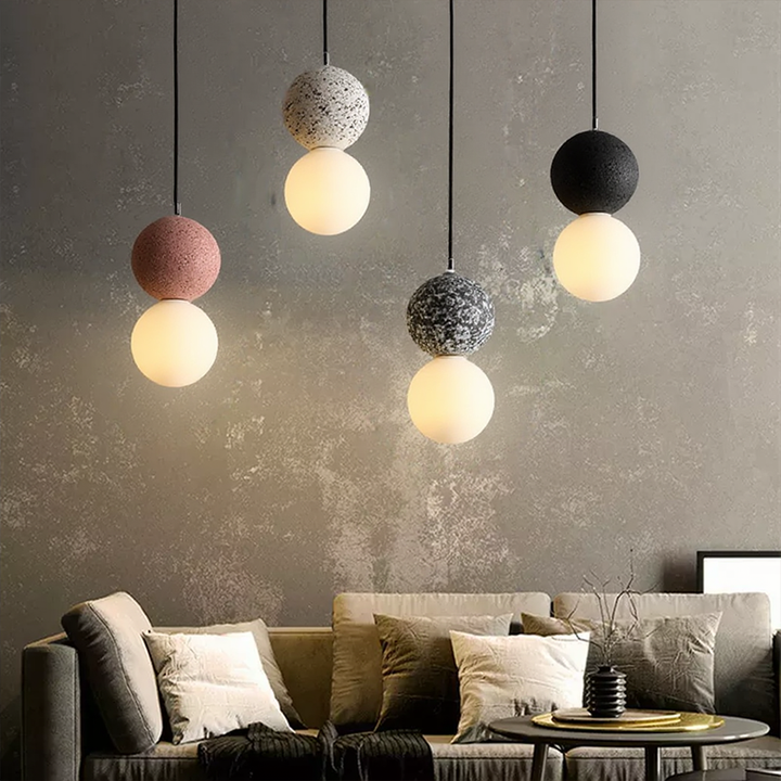 LumiZzo™ – Suspension Épurée avec Finition Terrazzo