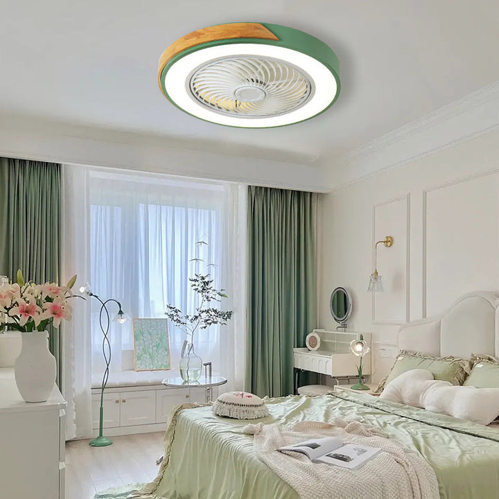 LumiBois™ – Ventilateur de Plafond Design Bois & Lumière LED