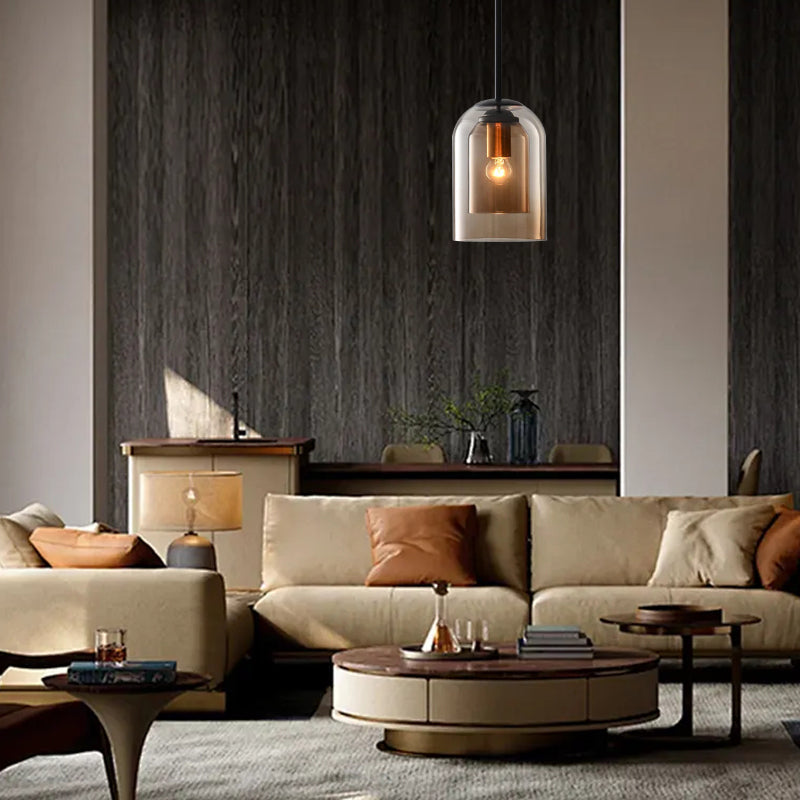 LumiStrate™ – Suspension Moderne à Deux Niveaux de Verre