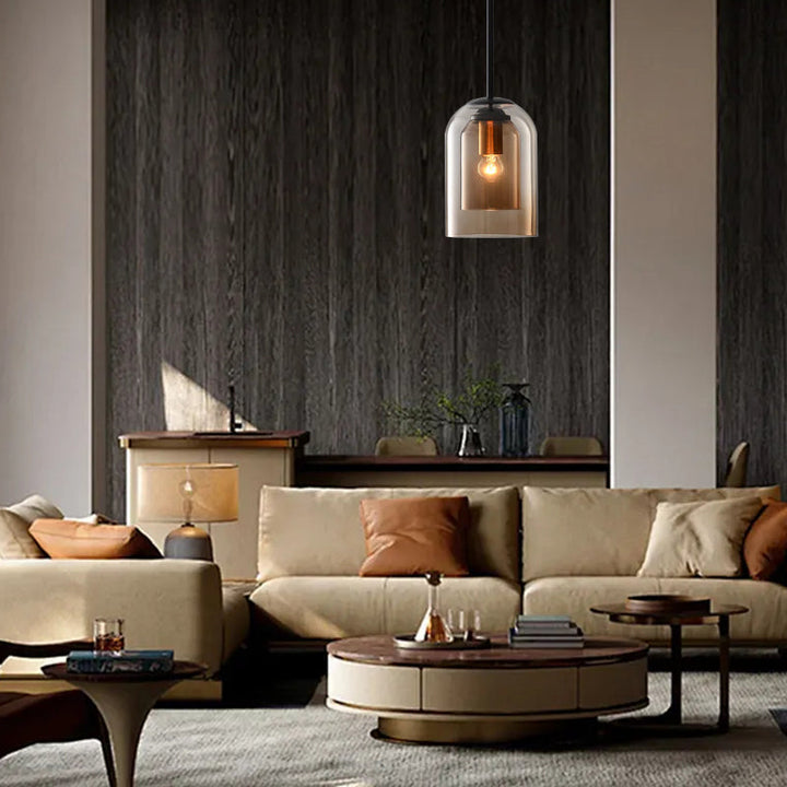 LumiStrate™ – Suspension Moderne à Deux Niveaux de Verre