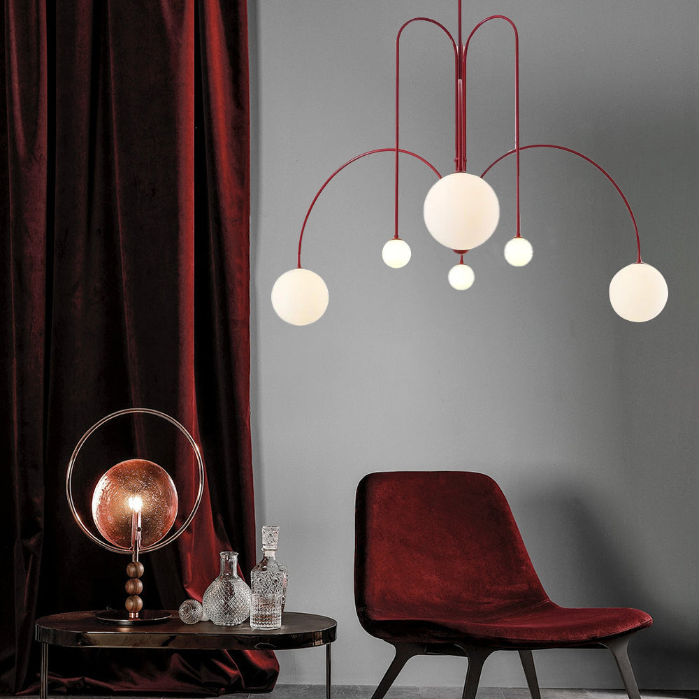 VerreLune™ – Suspension Ronde en Verre Blanc Moderne
