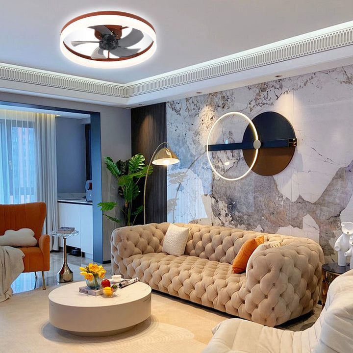 NordiBrise™ – Ventilateur Plafond Scandinave à Fixation Rase avec LED