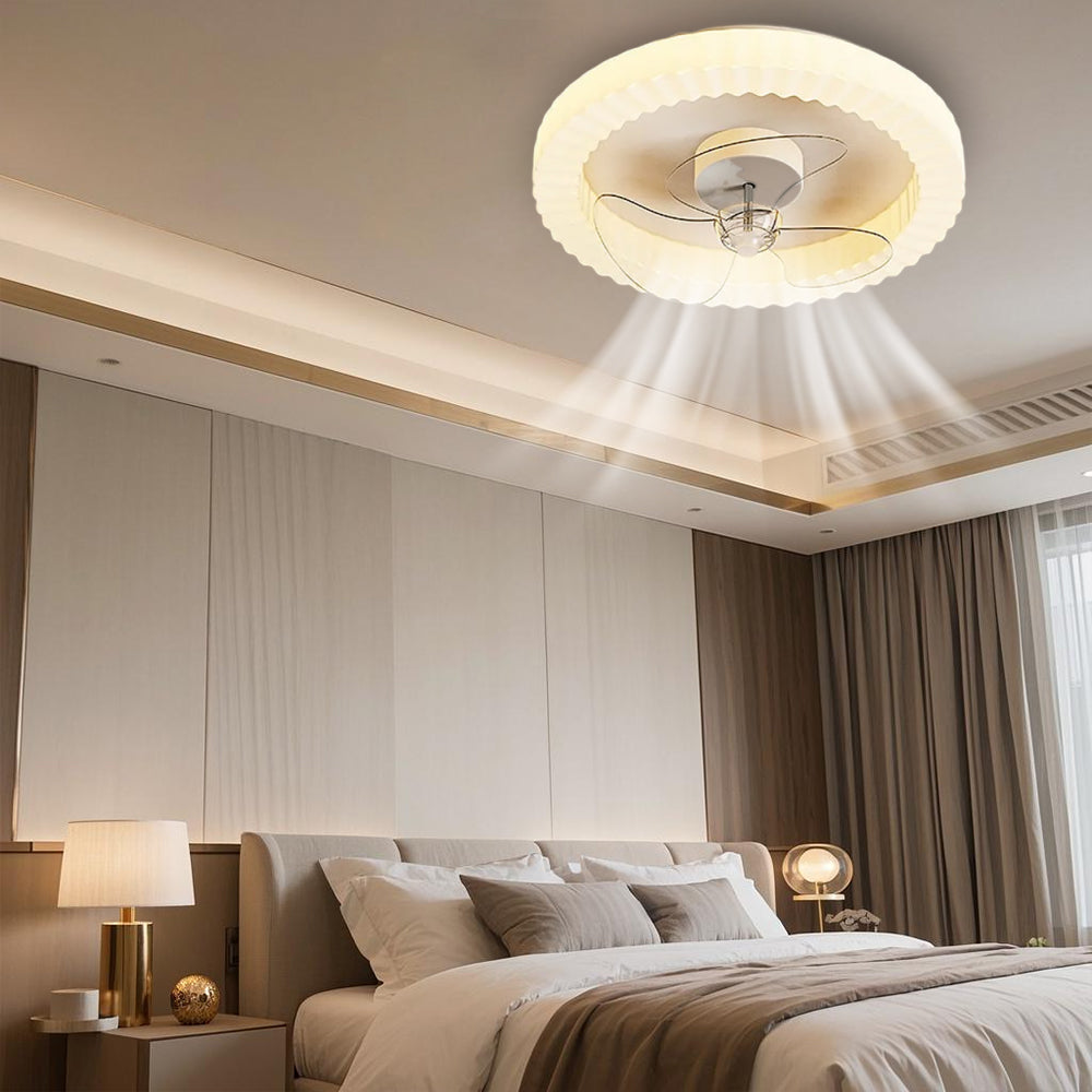 LumiRond™ – Ventilateur Plafonnier LED Blanc Forme Ronde