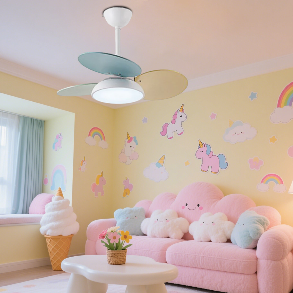 ColoréaLume™ – Ventilateur Plafonnier Pastel et Lumineux