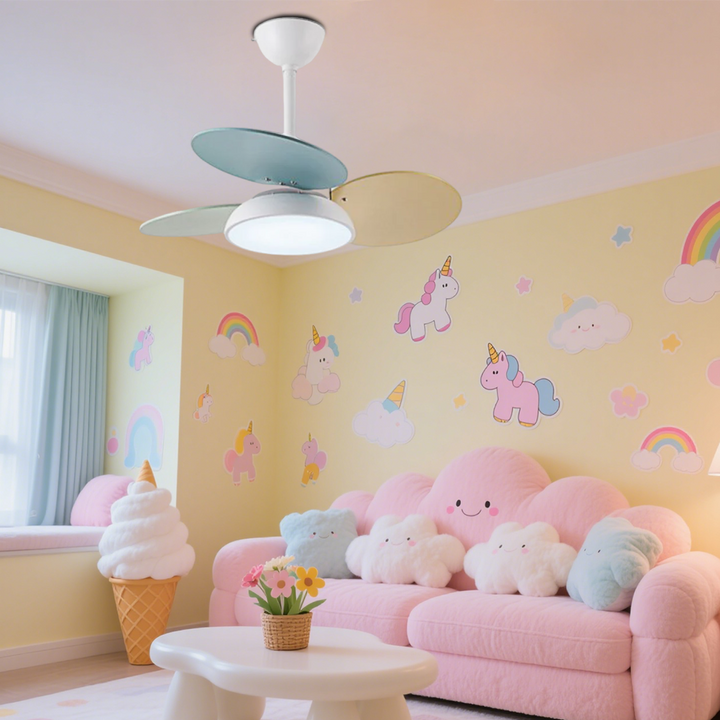 ColoréaLume™ – Ventilateur Plafonnier Pastel et Lumineux